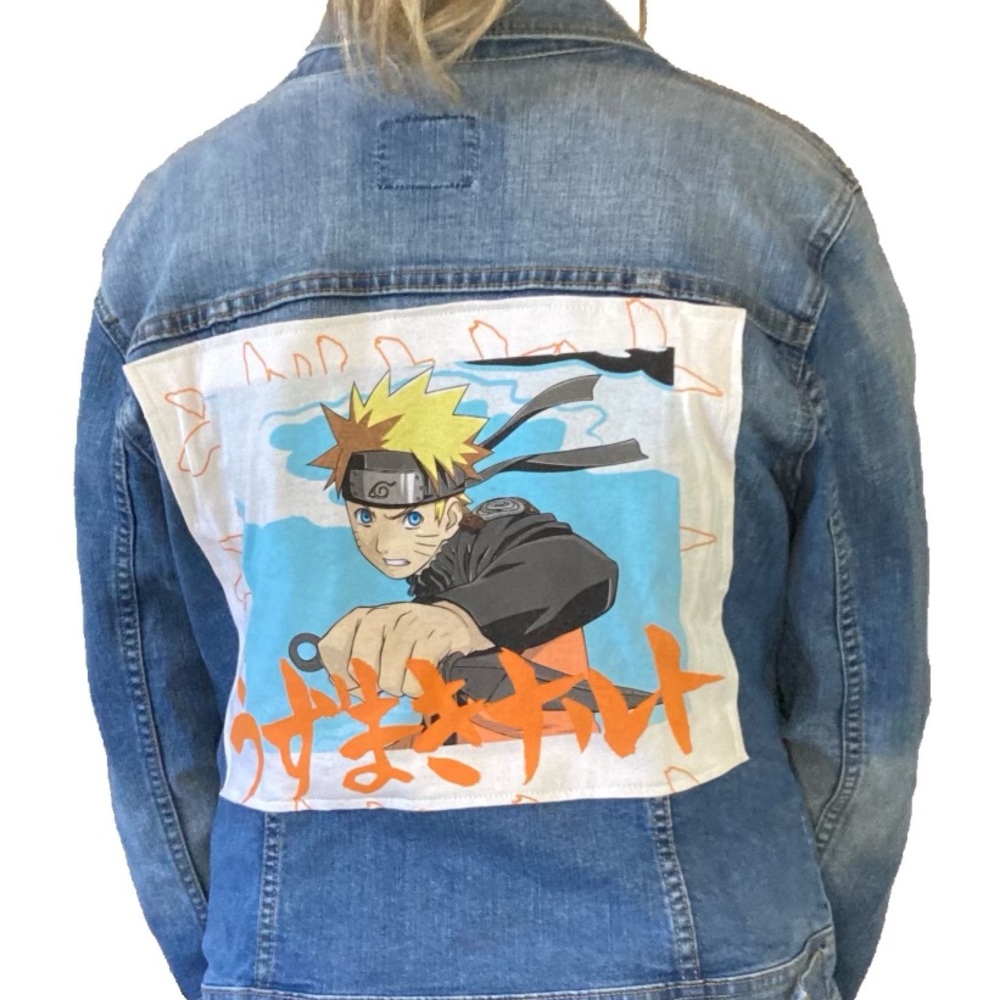 Upcycled Naruto Uzumaki Jean Jacket